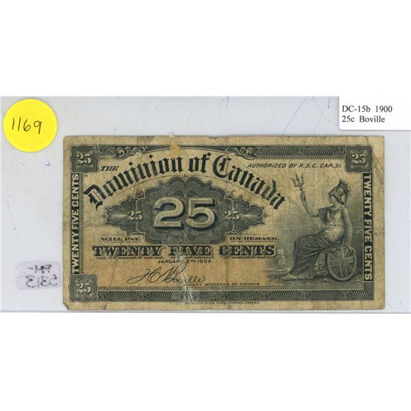 1900 Dominion of Canada 25 Cents Shinplaster