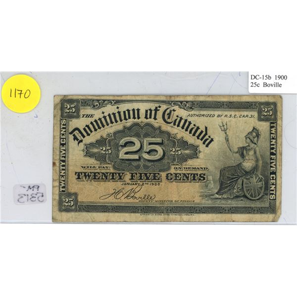 1900 Dominion of Canada 25 Cents Shinplaster