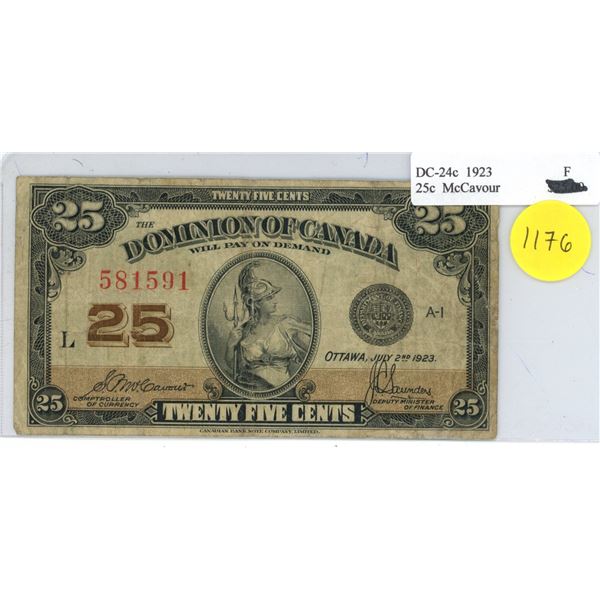 1923 Dominion of Canada 25 Cents Shinplaster