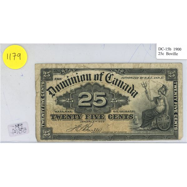 1900 Dominion of Canada 25 Cents Shinplaster