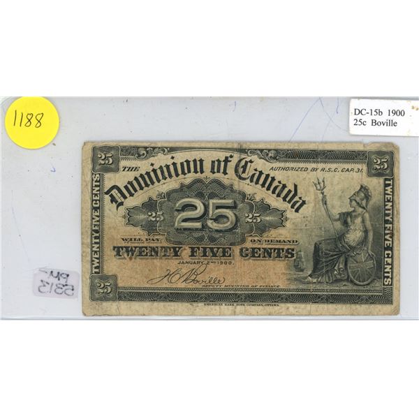 1900 Dominion of Canada 25 Cents Shinplaster