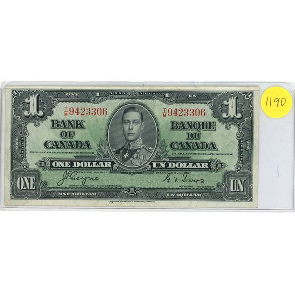 1937 Bank of Canada one Dollar
