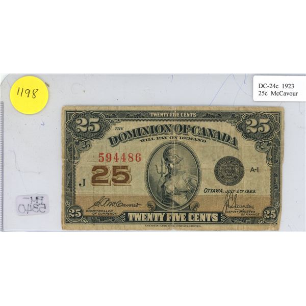 1900 Dominion of Canada 25 Cents Shinplaster