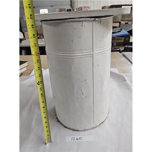 Metal Flour Bin (Table/Stool) w/ Altered Lid