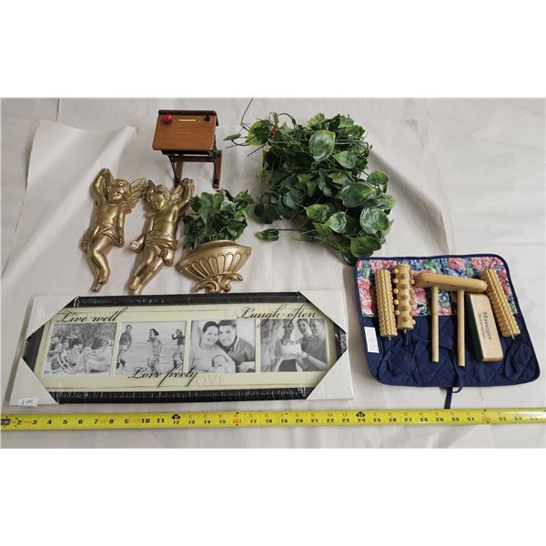 Lot of Assorted Household Décor and Massage Kit