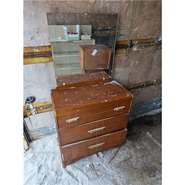 Dresser with mirror- 32" by 16" by 60"H