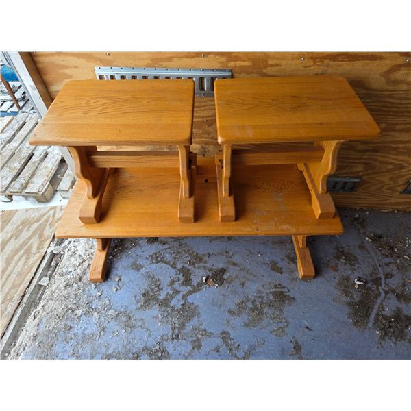 Coffee table and-2 end tables-  20" by 15" by 18"H and  50" by 20" by 18"H