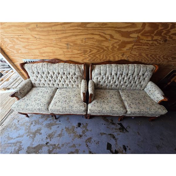 2 vintage  love seats- 51" by 32" by 34"H