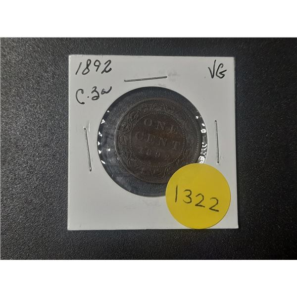 1892 Canadian Large Cents