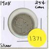 Image 1 : 1908 Canadian Silver Twenty Five Cents