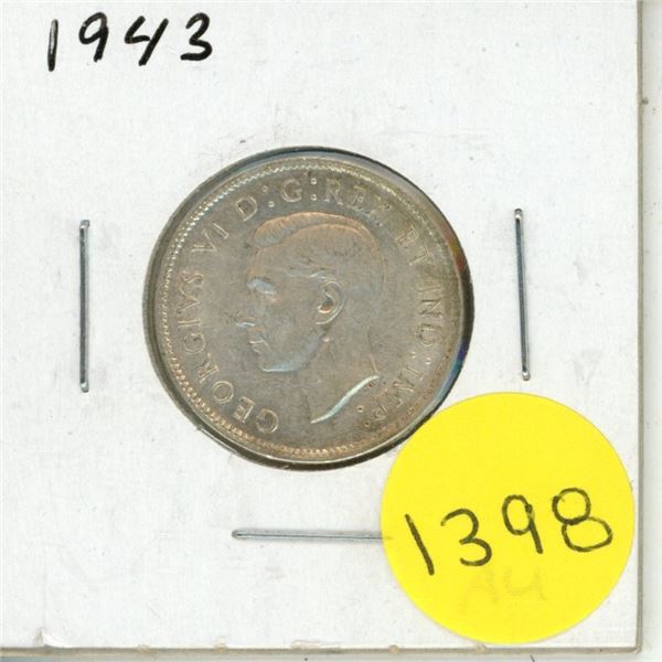 1943 Canadian Silver Twenty Five Cents