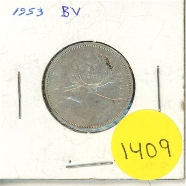 1953 Canadian Silver Twenty Five Cents