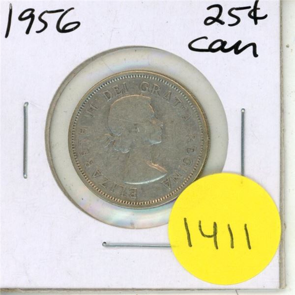 1956 Canadian Silver Twenty Five Cents