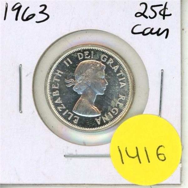 1963 Canadian Silver Twenty Five Cents
