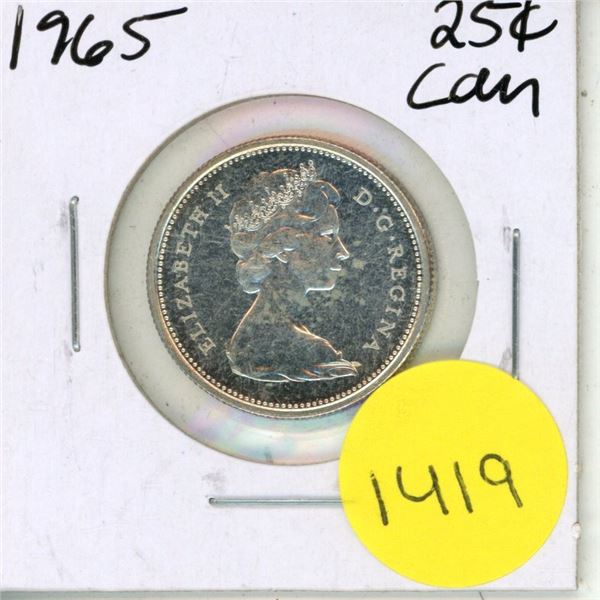 1965 Canadian Silver Twenty Five Cents