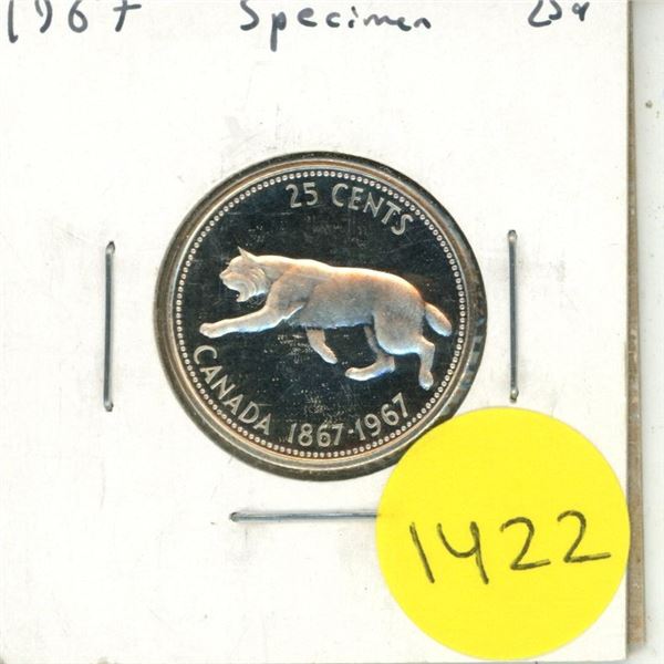 1967 Canadian Silver Twenty Five Cents - Specimen