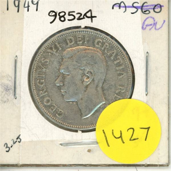 1949 Canadian Silver Fifty Cents