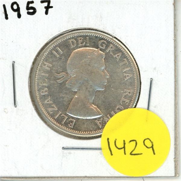 1957 Canadian Silver Fifty Cents