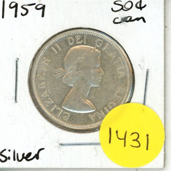 1959 Canadian Silver Fifty Cents