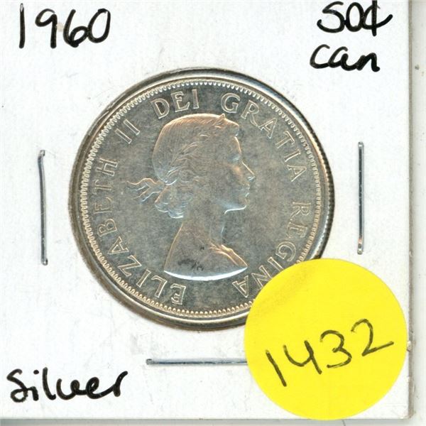1960 Canadian Silver Fifty Cents