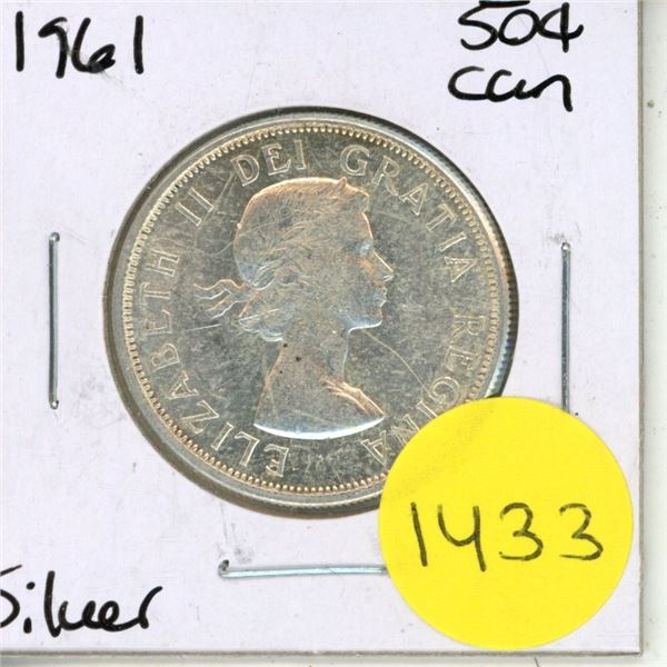 1961 Canadian Silver Fifty Cents