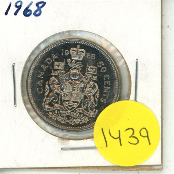 1968 Canadian Silver Fifty Cents - .500