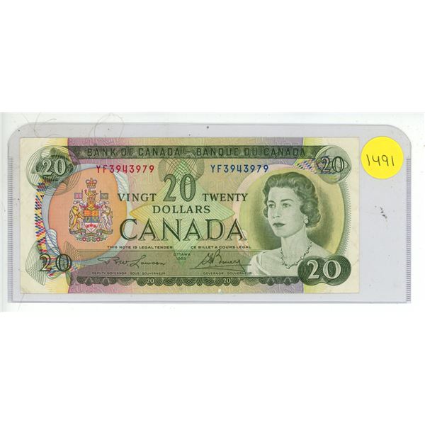 1969 UNC Bank Of Canada Twenty Dollar Note