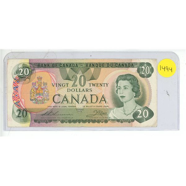 1979 UNC Bank Of Canada Twenty Dollar Note