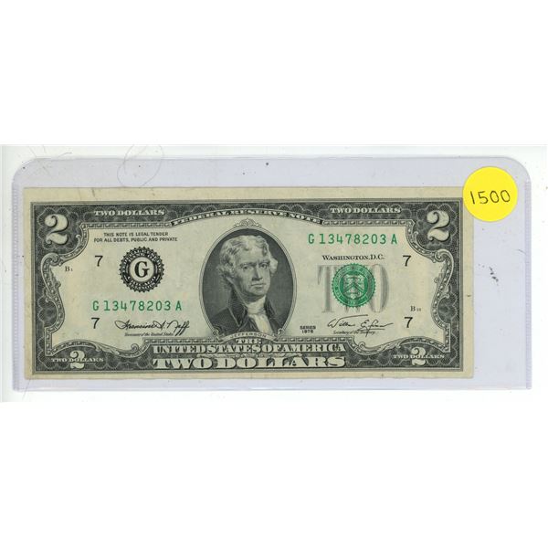 1976 USA Two Dollar Bank Note