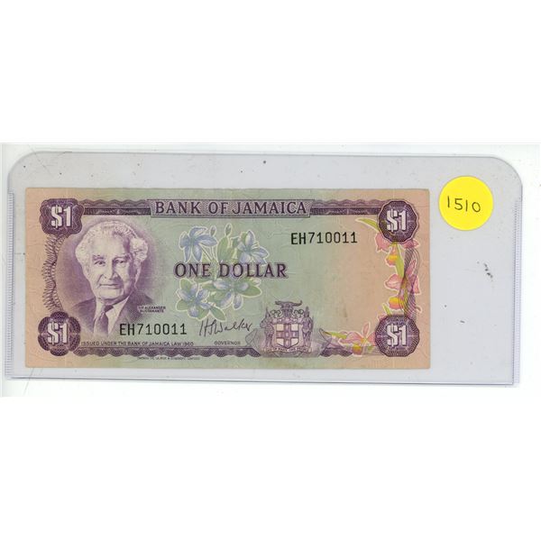 1960 Bank Of Jamaica One Dollar Note