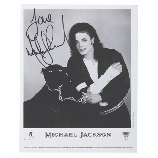 A Michael Jackson Secretarial Signed Publicity Photo.