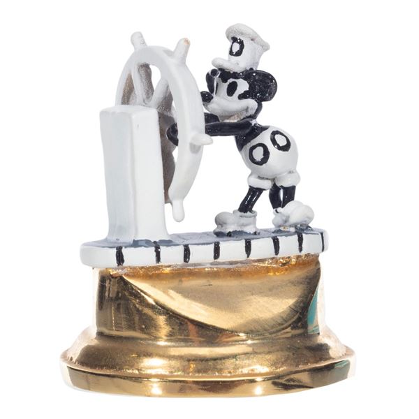 A "Steamboat Willie" Miniature Bronze Figurine by C. Julian.