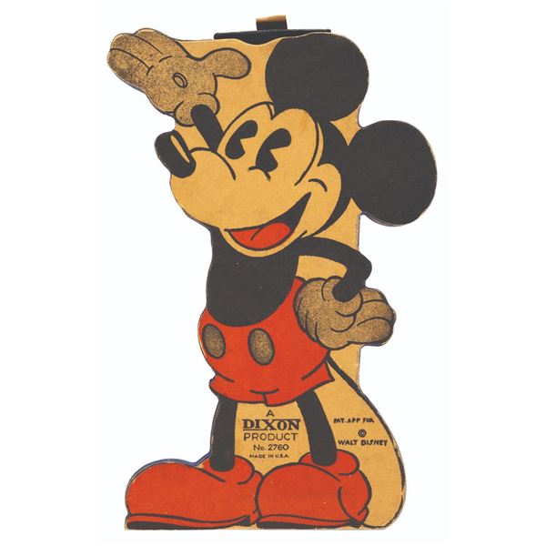 A Die-Cut Mickey Mouse Figural Pencil Case.
