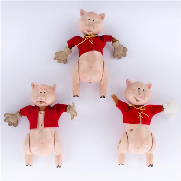 "Three Little Pigs" Composition Dolls by Hestwood Studios.