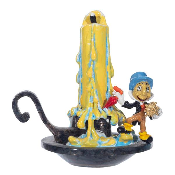 A Miniature Jiminy Cricket Bronze Figurine by C. Julian.