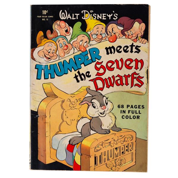 A 1943 Dell Four color #19 Thumper Meets the Seven Dwarfs Comic.