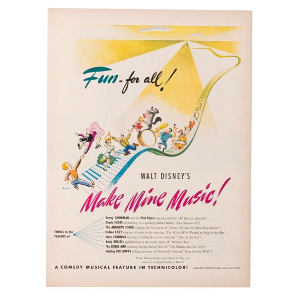 A Walt Disney’s "Make Mine Music" Print Ad.