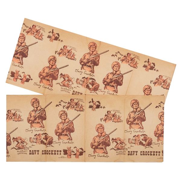 A Pair of Rare 1950s Davy Crockett Paper Table Covers.