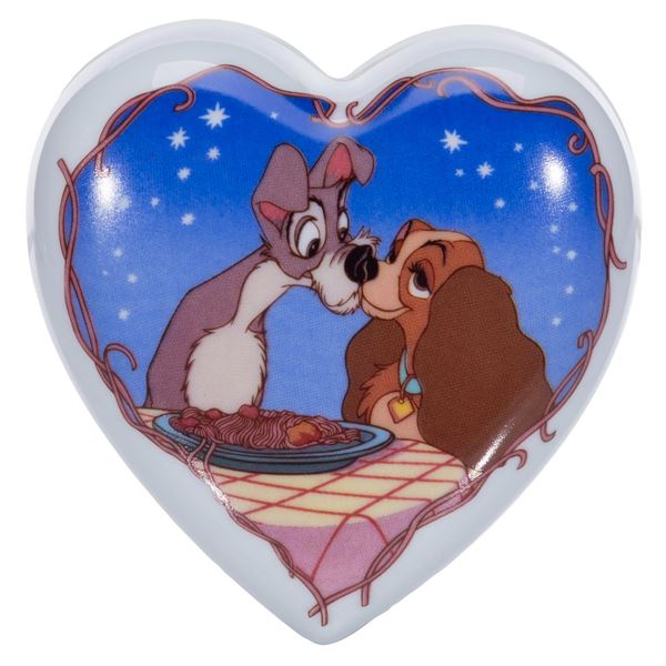 A Limoges "Lady and the Tramp" Trinket Box.