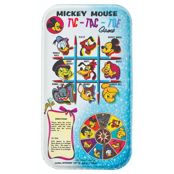 A Tin Litho Mickey Mouse Tic-Tac-Toe Game.