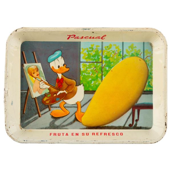 A Donald Duck Pascual Metal Tray from Mexico.