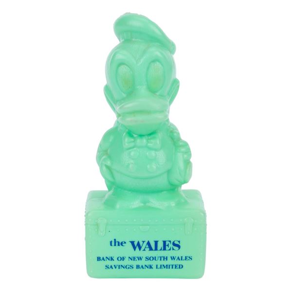 A 1964 New Zealand Donald Duck Coin Bank.