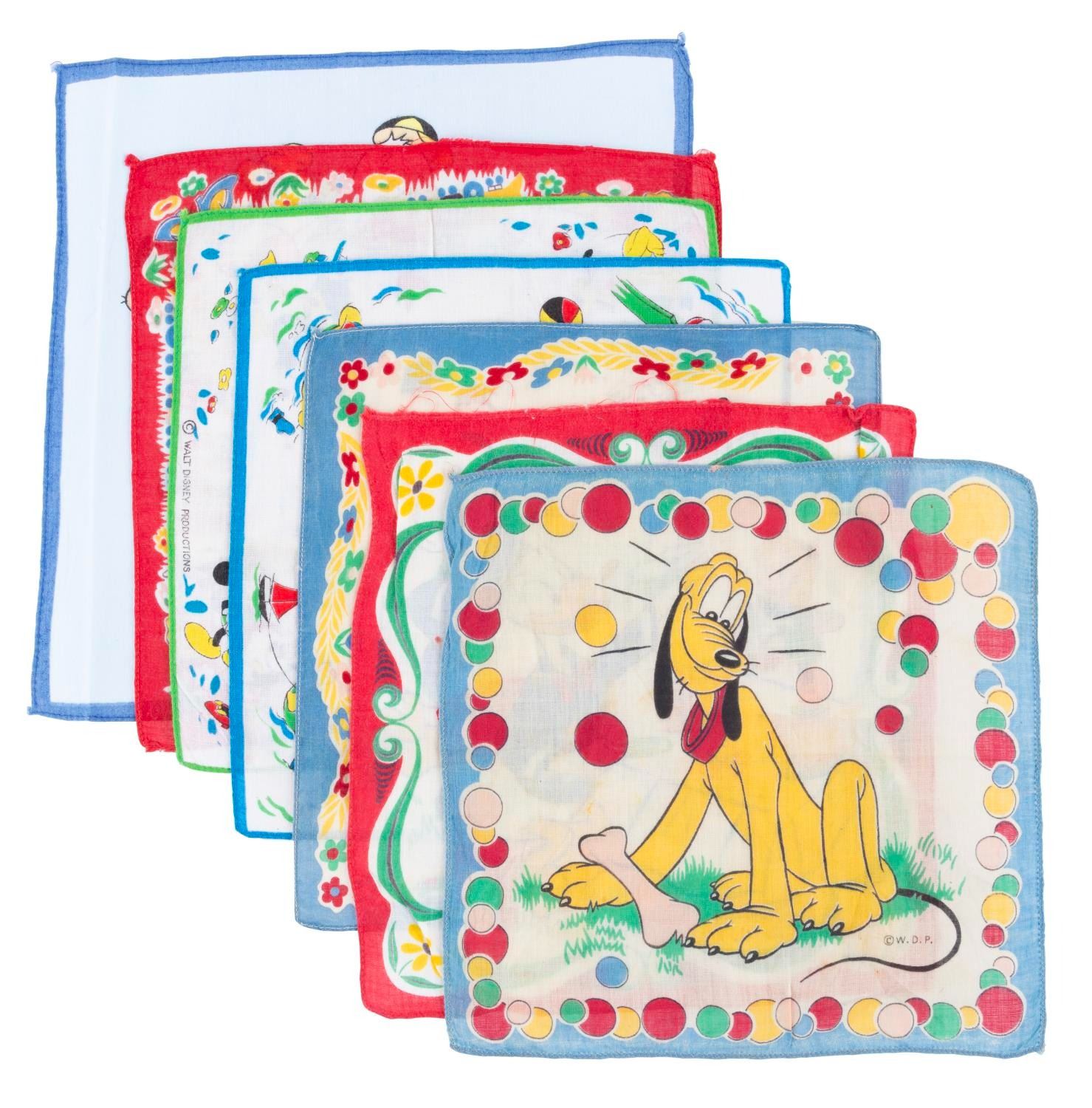 Disney Hand Stack A Collection of Disney Handkerchiefs. - Van Eaton Galleries