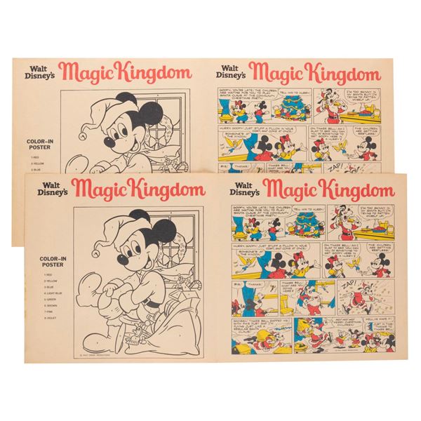 A Pair of Mickey Christmas Color-On Posters with Comics.