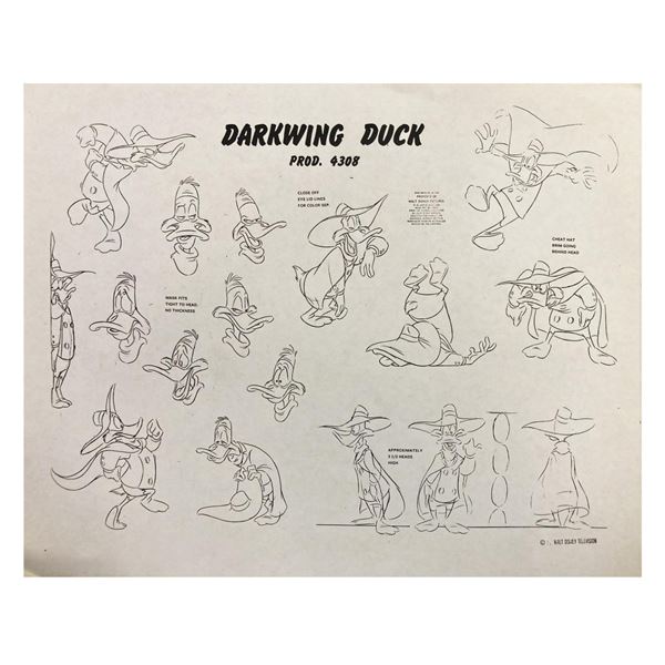 A "Darkwing Duck" Model Sheet.