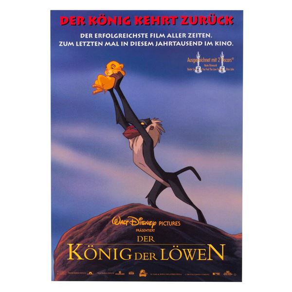 A German "The Lion King" Re-release Movie Poster.