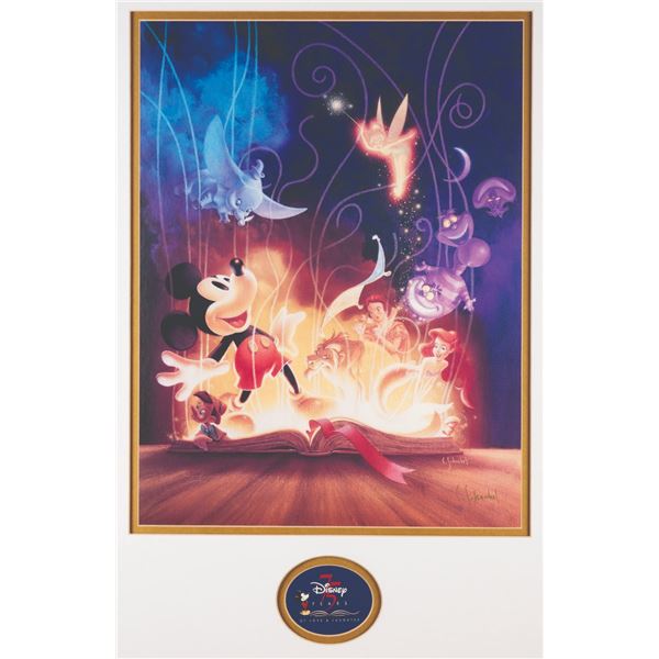 A Chris Schnabel Signed "75 Years of Love and Laughter" Print.