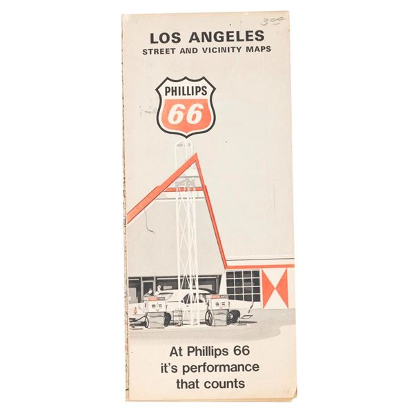 A 1970 Phillips 66 Los Angeles Street and Vicinity Map.