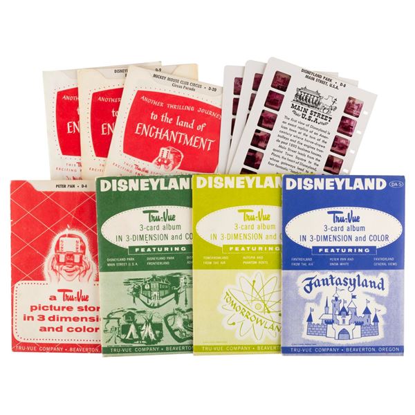 A Collection of 1955 Disneyland Tru-Vue Film Packs.