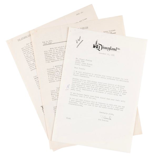 A Letter from Disneyland's Bud Coulson to Indio News.